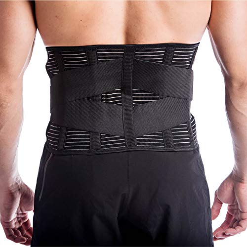 Copper Joe Ultimate Copper Infused Back Brace - Relief from Back Pain, Herniated Disc, Sciatica, Scoliosis and more! Breathable Waist Lumbar Lower Back Brace w Slim Design and Extra Support Bars. For Men and Women