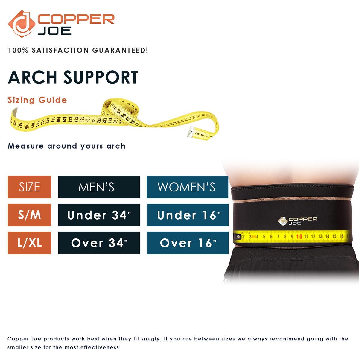 Copper Joe Back Brace for Lower Back Pain Relief, Back Support