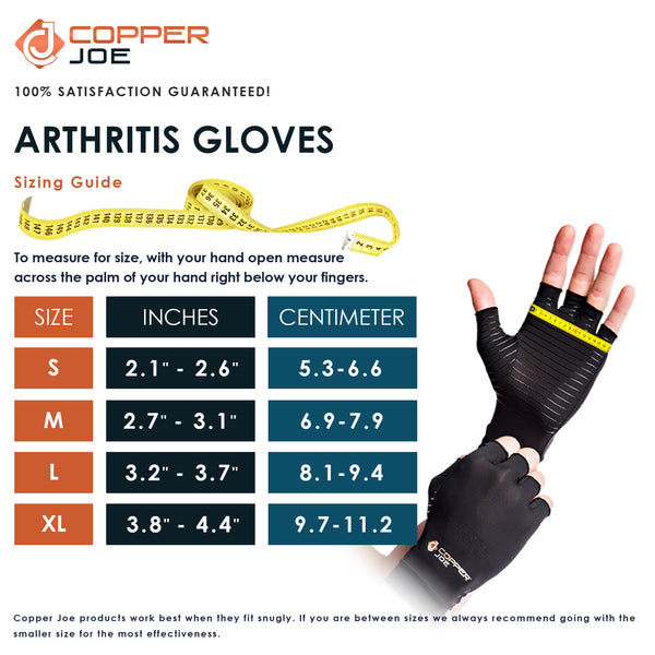 Copper Joe Compression Glove, Arthritis Fingerless Glove
