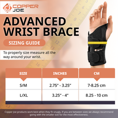 Copper Joe Ultimate Copper Infused Wrist Brace for Carpal Tunnel, Tendonitis, Arthritis- Day and Night Wrist Support Brace - For Men and Women, Left or Right Hand
