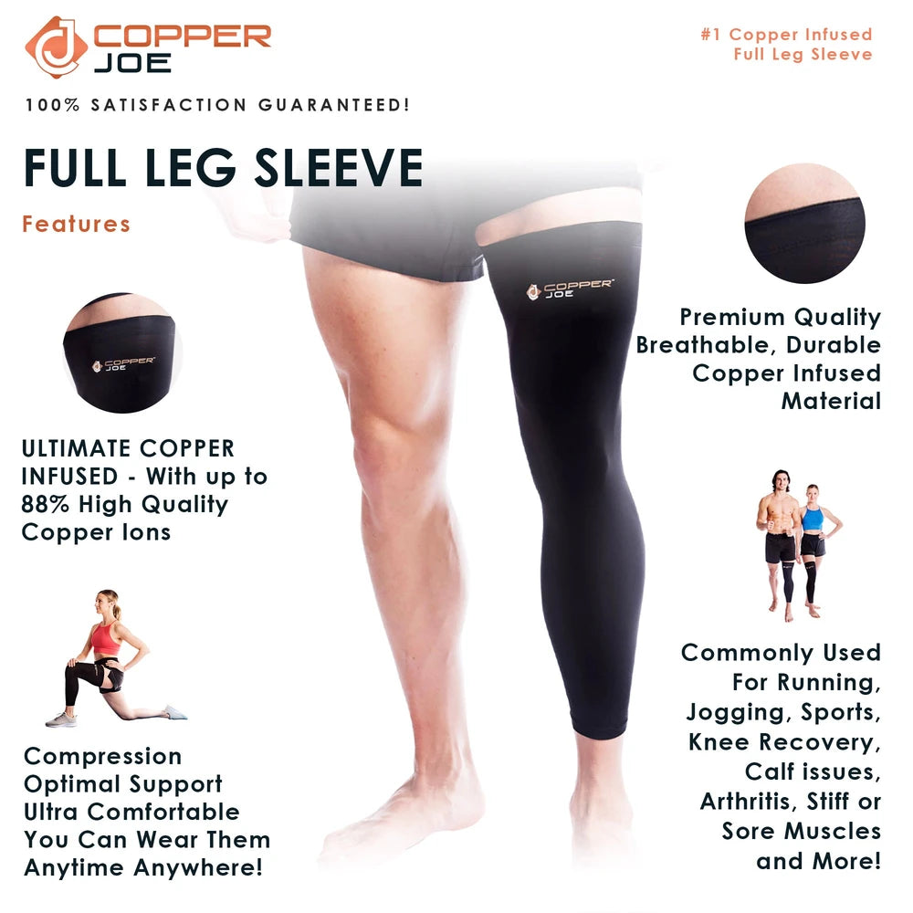 Copper-Infused Full Leg Compression Sleeve