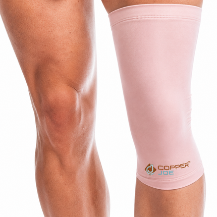 Copper Joe Knee Compression Sleeve Pink – Copper Infused Knee Support Pair for Men & Women