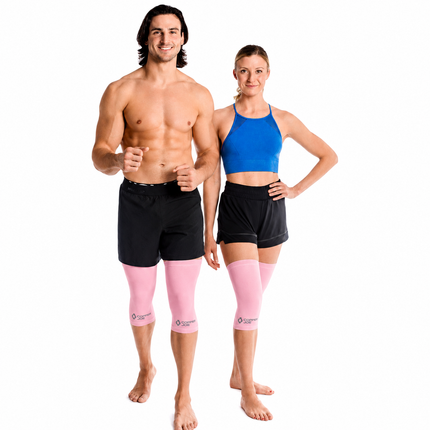 Copper Joe Knee Compression Sleeve Pink – Copper Infused Knee Support Pair for Men & Women
