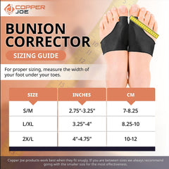 Copper Joe Big Toe Bunion Corrector Sleeves- Ultimate Copper Infused Compression Gel Pads Hallux Valgus Corrector and Shoe Friction Protector. Orthopedic Bunion Corrector- For Men and Women