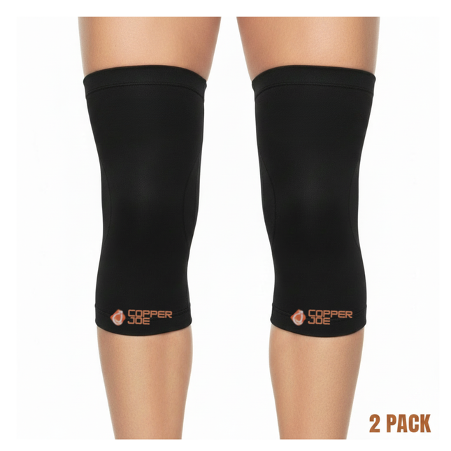 Copper Joe Knee Compression Sleeve 2 Pack – Copper Infused Knee Support for Men & Women
