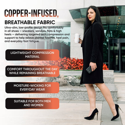 Copper Infused Arch Support Sleeves 4 Pack