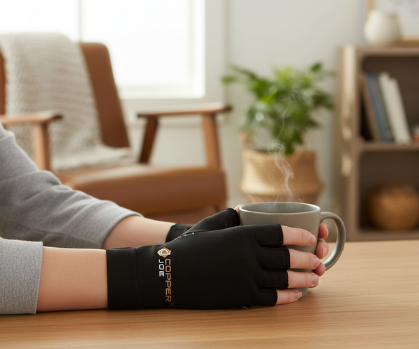 Copper Joe Fingerless Compression Gloves – Hand & Wrist Support (1