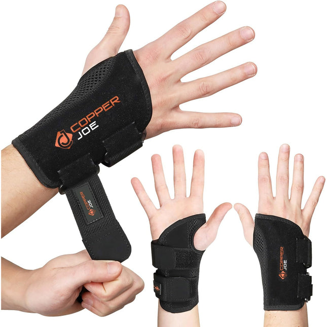 Copper Joe Ultimate Copper Infused Wrist Brace for Carpal Tunnel, Tendonitis, Arthritis- Day and Night Wrist Support Brace - For Men and Women, Left or Right Hand