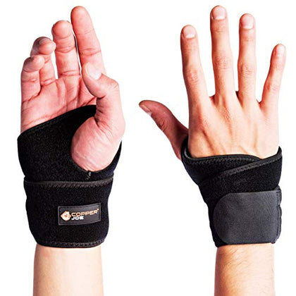Copper Joe Wrist Strap/Wrist Brace/Wrist Wrap/Hand Support for Wrists, Arthritis, Carpal Tunnel, Tendonitis. Wrist Sleeve for Men & Women for Right and Left Hand