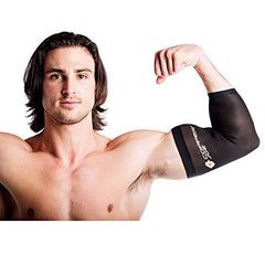 Copper Joe Recovery Elbow Compression Sleeve - Ultimate Copper Relief Elbow Brace for Arthritis, Golfers or Tennis Elbow and Tendonitis. Elbow Support Arm Sleeves For Men and Women