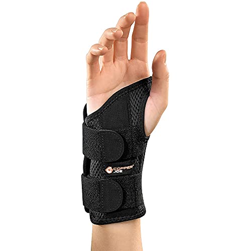 Copper Joe Ultimate Copper Infused Wrist Brace for Carpal Tunnel, Tendonitis, Arthritis- Day and Night Wrist Support Brace - For Men and Women, Left or Right Hand