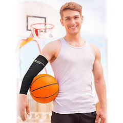 Copper Joe Recovery Arm Compression Sleeve - Ultimate Copper Relief Elbow Brace for Arthritis, Golfers or Tennis Elbow and Tendonitis. Elbow Support Arm Sleeves For Men and Women