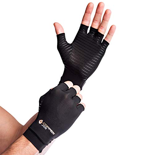 Aptoco New Copper Arthritis Compression Gloves Fit Half-finger