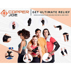 Copper Joe Full Finger Ultimate Copper Infused Arthritis Hand Compression Gloves- For Computer Typing, Carpal Tunnel, Rheumatoid and Tendonitis. For Men and Women (1 Pair)