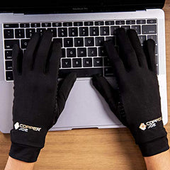 Copper Joe Full Finger Ultimate Copper Infused Arthritis Hand Compression Gloves- For Computer Typing, Carpal Tunnel, Rheumatoid and Tendonitis. For Men and Women (1 Pair)