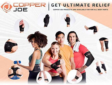 Copper Joe Knee Compression Sleeve 2 Pack – Copper Infused Knee Support for Men & Women