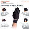 Copper Joe Full Finger Ultimate Copper Infused Arthritis Hand Compression Gloves- For Computer Typing, Carpal Tunnel, Rheumatoid and Tendonitis. For Men and Women (1 Pair)