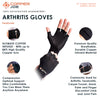 Copper Joe Compression Glove, Arthritis Fingerless Glove, Lightweight Hand Brace Gloves for Hand Pain Relief, Gaming Gloves Carpal Tunnel, Rheumatoid and Tendonitis for Men & Women (1 Pair)