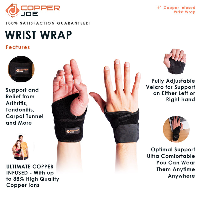 Copper Joe copper-infused wrist brace and wrap, view 2