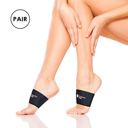 Copper Joe Ultimate Copper Infused Arch Support Sleeves - 1 Pair Plantar Fasciitis Support Brace for Flat Arches, Foot Care, Feet Pain and Heel Spurs. For Men and Women