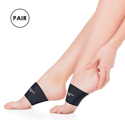 Copper Joe Ultimate Copper Infused Arch Support Sleeves - 1 Pair Plantar Fasciitis Support Brace for Flat Arches, Foot Care, Feet Pain and Heel Spurs. For Men and Women