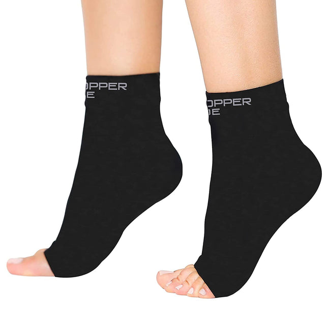 Copper Joe Ankle Brace Compression Sleeve with Heel Pain Relief, Foot Brace, Ankle Wrap Support With Foot Arch Recovery Support For Plantar Fasciitis Socks ,Sprained Ankle, For Men & Women(1 Pair)