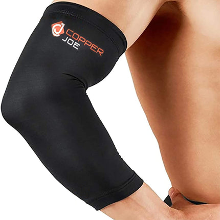 Copper Joe Recovery Elbow Compression Sleeve - Ultimate Copper Relief Elbow Brace for Arthritis, Golfers or Tennis Elbow and Tendonitis. Elbow Support Arm Sleeves For Men and Women